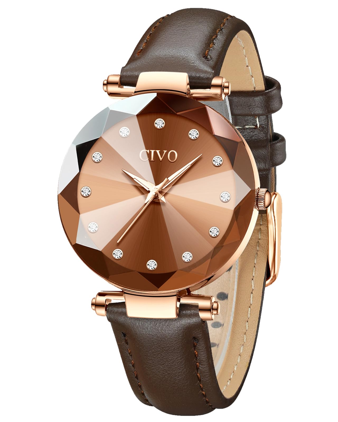 CIVO Montre Femme Acier Inoxydable Quartz pour Travail Cérémonie