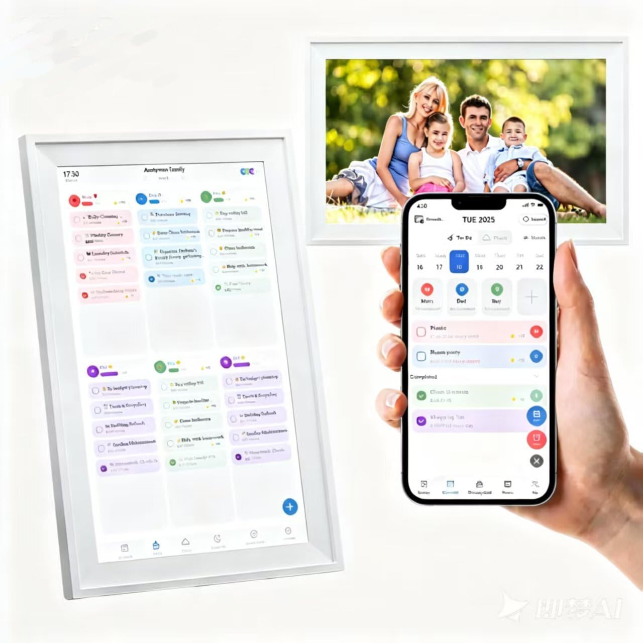 Digital Calendar 15.6", Digital photo frame Photo Display 64GB,1080P Touchscreen Smart Planner-with Task & Reward Meal Plan,Wall&Desk Mount with Reminder,Great for Family Schedules& Chore Organizzing