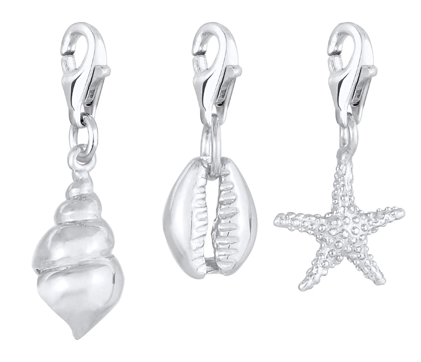 Nenalina Seestern Karabiner Charm Anhänger Bettelarmband 925 Silber | Damen-Charm-Anhänger für alle gängigen Charmträger Charm-Club Clasp-Charms 925er Sterling-Silber