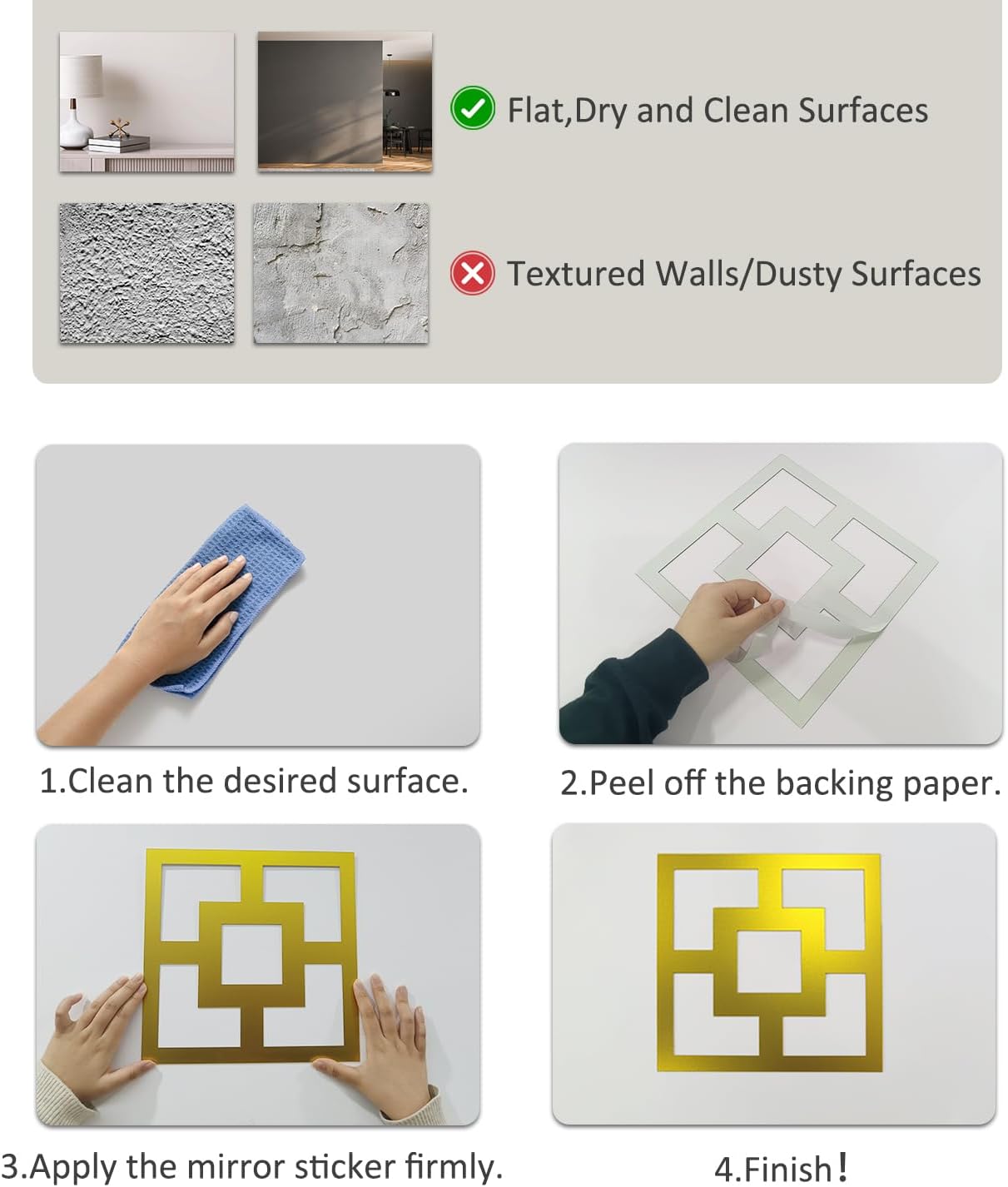 LiveInUrban 16 PCS Peel and Stick Geometric Modern Hollow Wall Art Decor with Minimalist Pattern, Faux Metal Spray Effect Home Wall Accents with Matte Finish, Gold Fan Arch, 10.63" X 10.63"