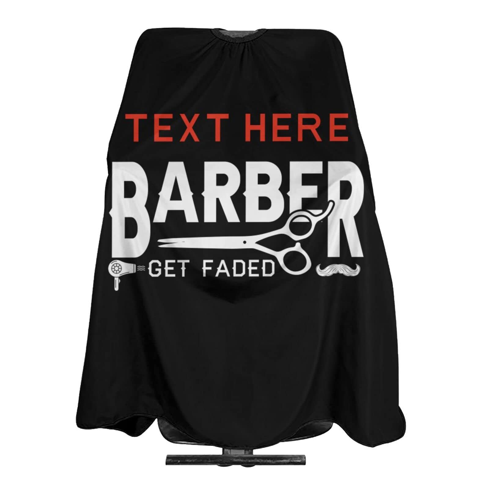 Custom Barber Get Faded Barber Cape Personalized Haircut Cape with Your Text Name Logo Salon Haircut Apron Customized Unisex Hair Cutting Cape Barber Hairdressing Cape for Men Women