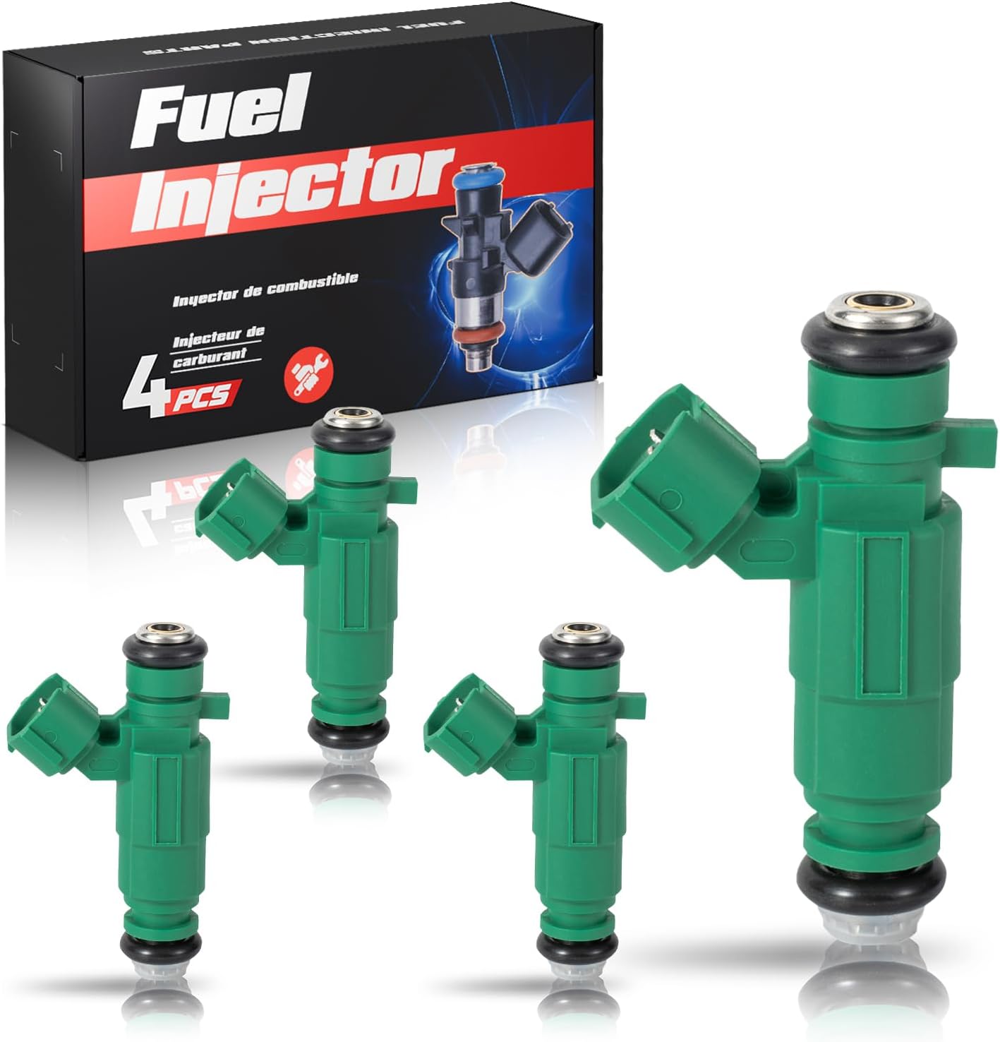 ENA 4 Holes Fuel Injectors Set of 4 Compatible with Dodge Hyundai Kia Attitude Accent Sonata Tiburon Tucson Rio Rio5 Optima Magentis L4 V6 1999-2011 1.6L 2.5L 2.7L for FJ660 217-3274 3531037150