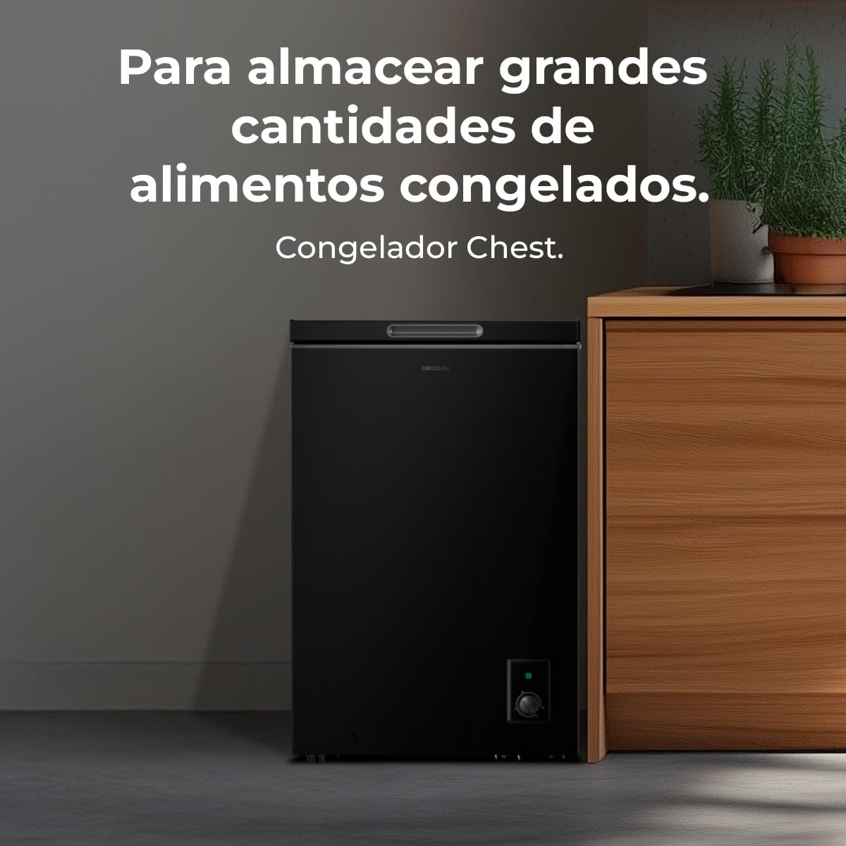 Cecotec Bolero CoolMarket Chest 99 Black Congélateur Coffre 99 L Convertible Réfrigérateur Classe Énergétique E Fast Freezing