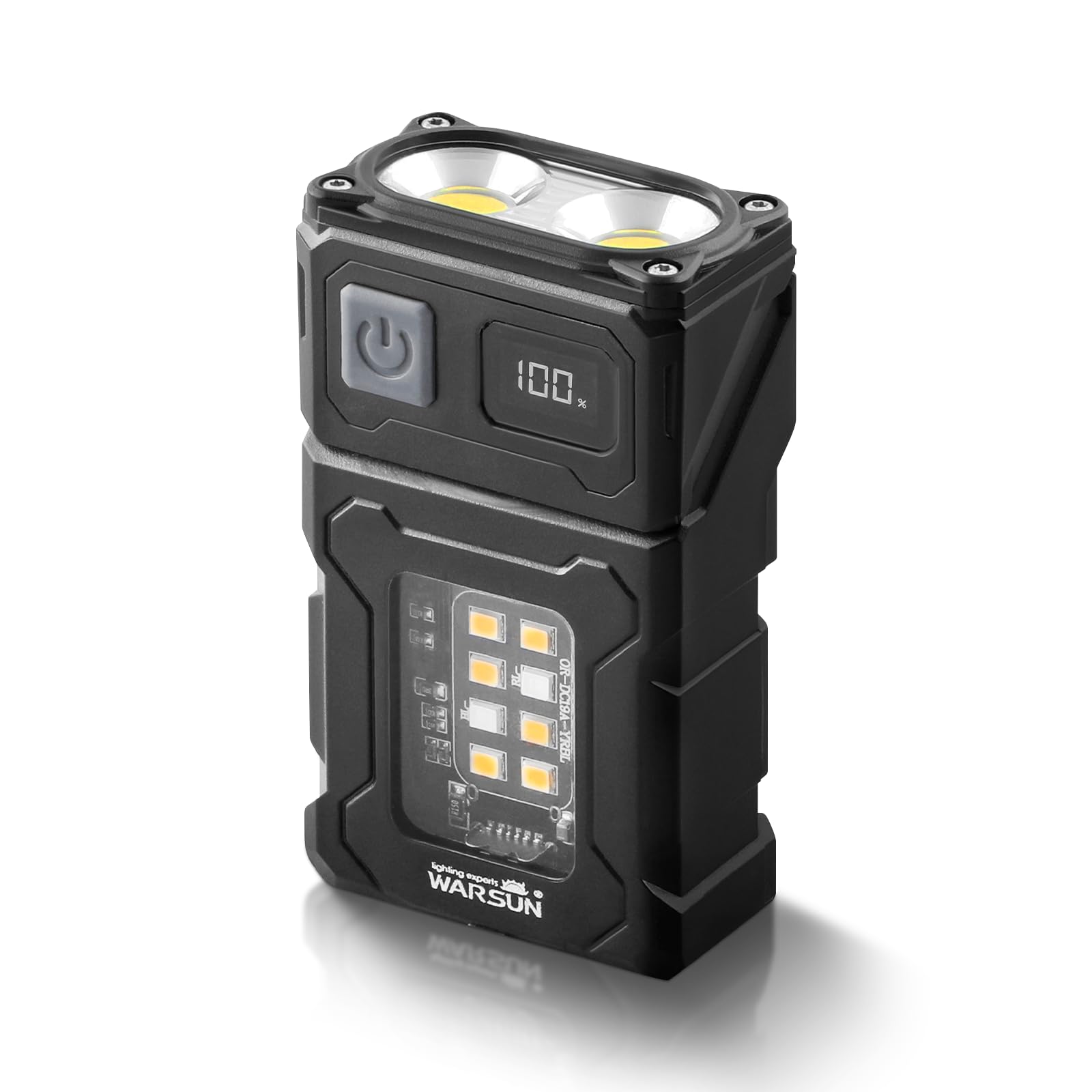 WARSUN DC08 Swivial LED Flashlight Rechargeable, 800 Lumens Mini Work Lihgt, Small EDC Flashlight Clip On with Back Clip, Magnetic Flashlight, for Emergency, Walk Dog, Working, Hiking, Camping