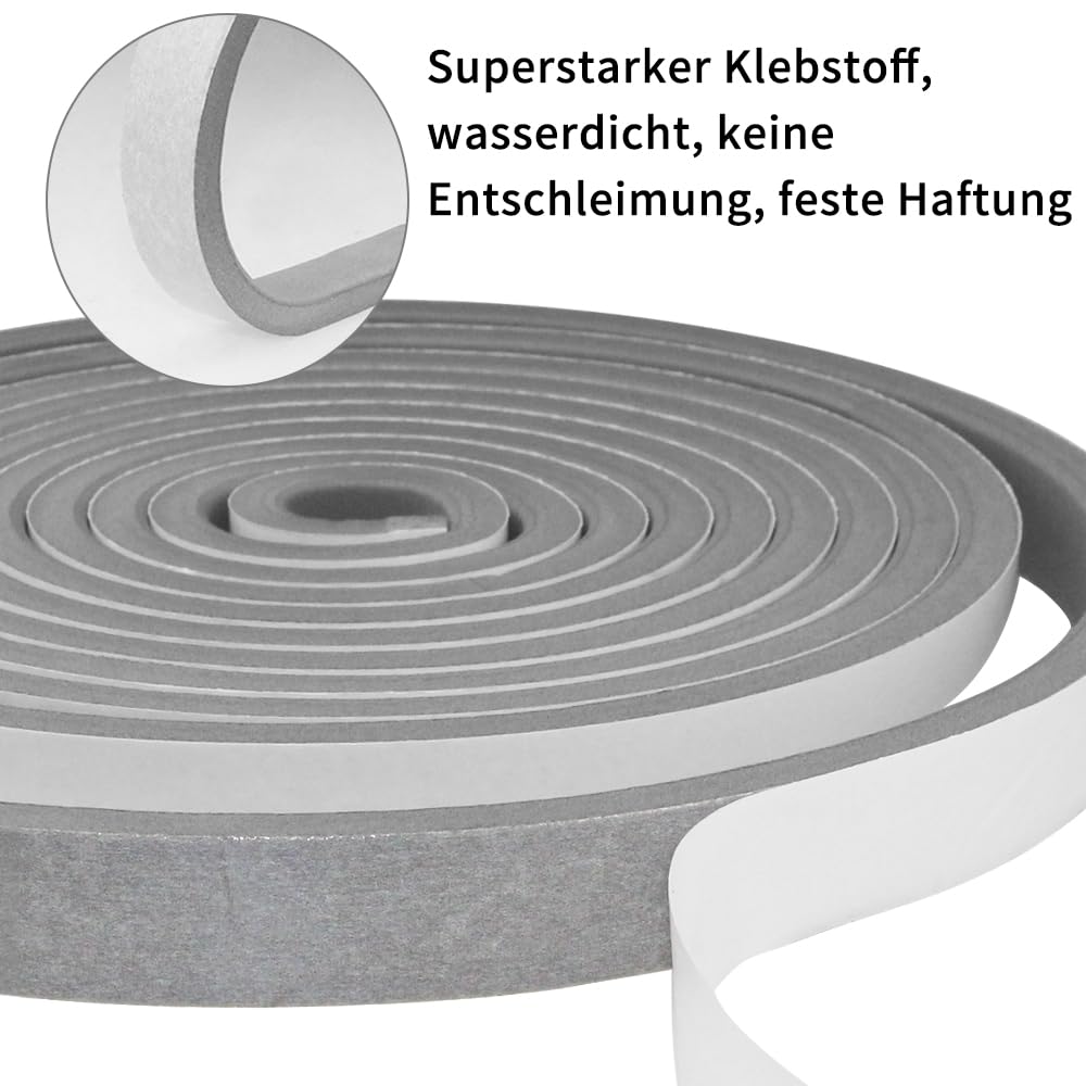 YIMIKI Dichtband Selbstklebend 12mm X 3mm - 15m Moosgummi Für Türen & Fenster