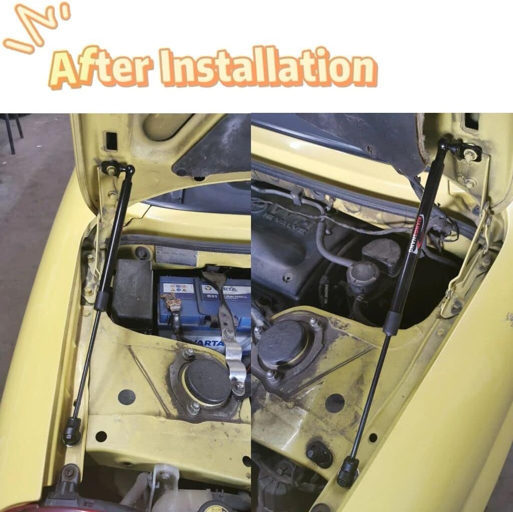 Lift Support Struts for Toyota MR2 Spyder (W30) 1999-2007 Rear Engine Lid Hood Modify Shock Absorber Damper Pistons Rod Spring (Pure Black)