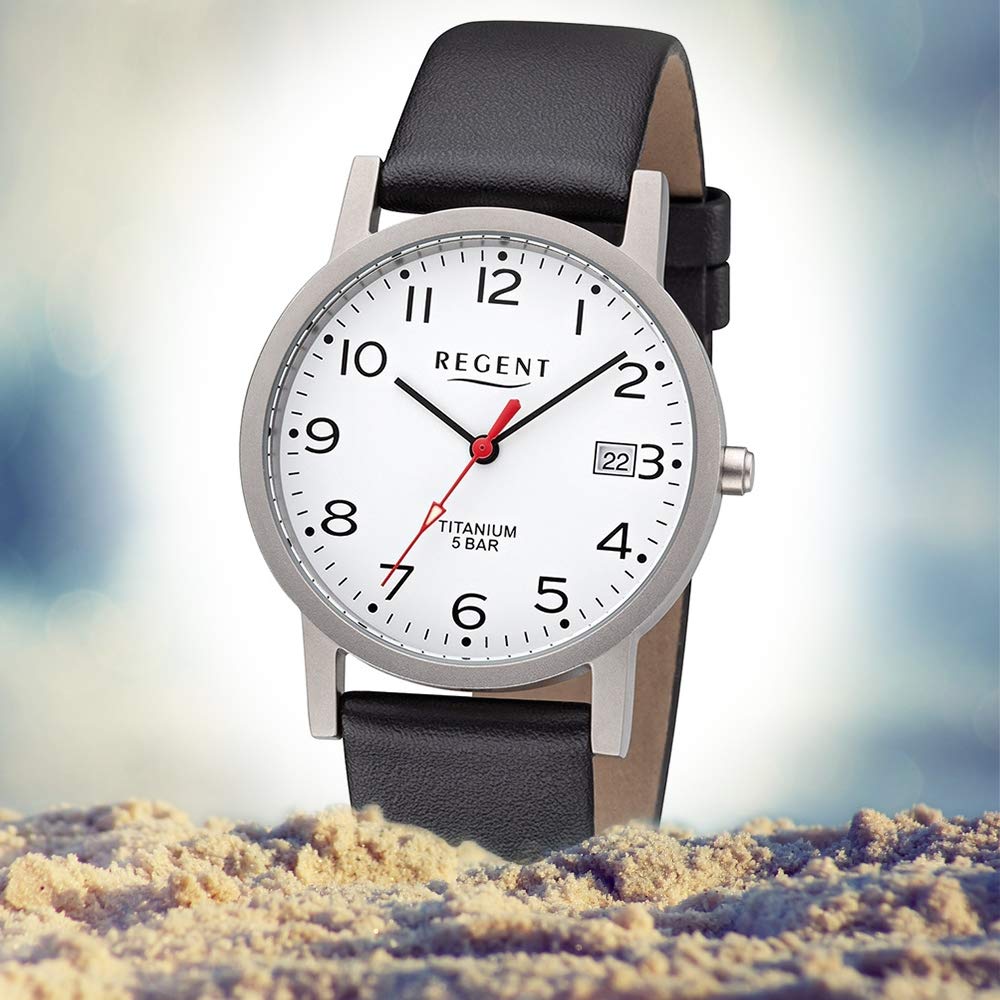 Regent Analog Quarz Uhr mit Leder Armband 11190181