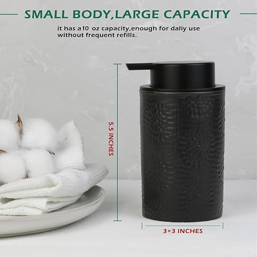 Miniatura 4 de Black Soap Dispenser Bathroom,Ceramic Soap Dispenser with Liquid Plastic Pump,Modern Hand Soap Dispenser for Dish Soap,Hand Soap,10oz Dish Soap