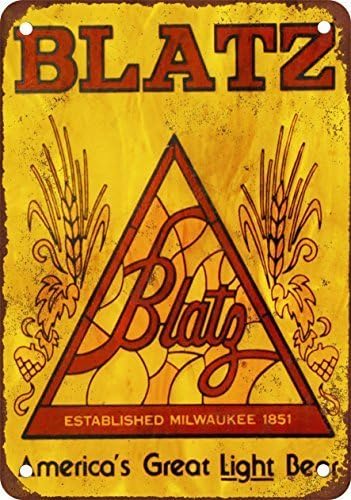 1970s Blatz Beer Vintage Look Reproduction Metal Tin Sign 12X18 Inches