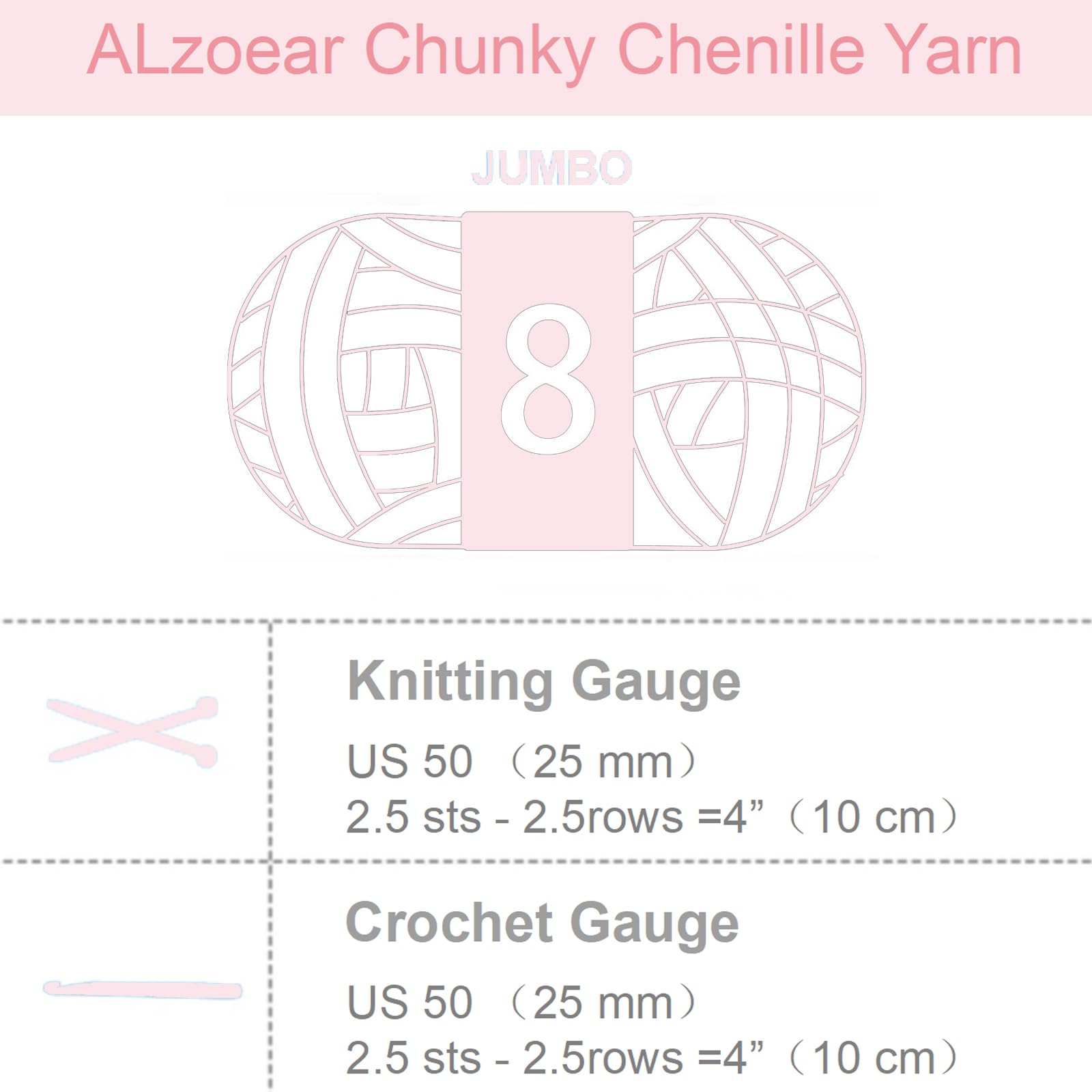 Filato di ciniglia grosso assortito per uncinetto, morbido, soffice, voluminoso, per lavorare a maglia e lavorare a maglia, Jumbo soffice e spesso (4 bianchi e 4 rosa, confezione da 8, 2 kg, 192