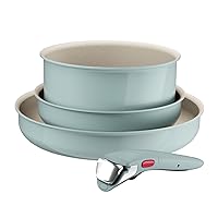 Lagostina Ingenio Pastel, Set di Padelle Antiaderenti 4 Pezzi con Manico Rimovibile