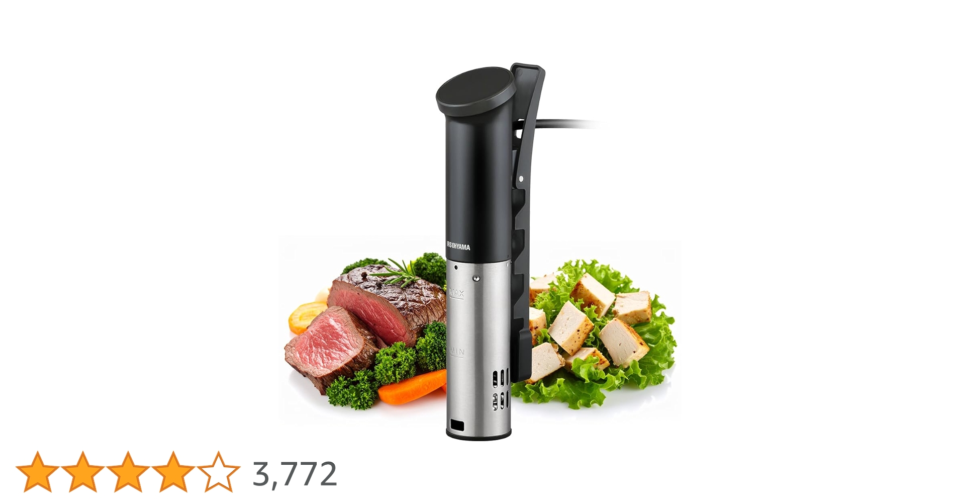 [新品未使用]アイリスオーヤマ 低温調理器 アイリスオーヤマ 低温調理器 ポケットシェフ PLTC-M01-B