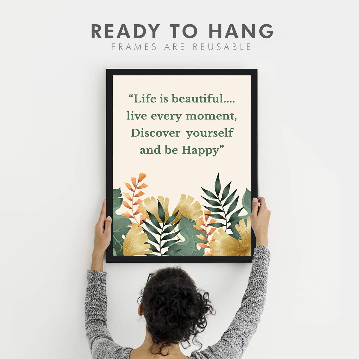 Motivational Floral Quotes Frames - Office & Home Decor -4 Motivational Floral Quotes Frames - Office & Home Decor -4