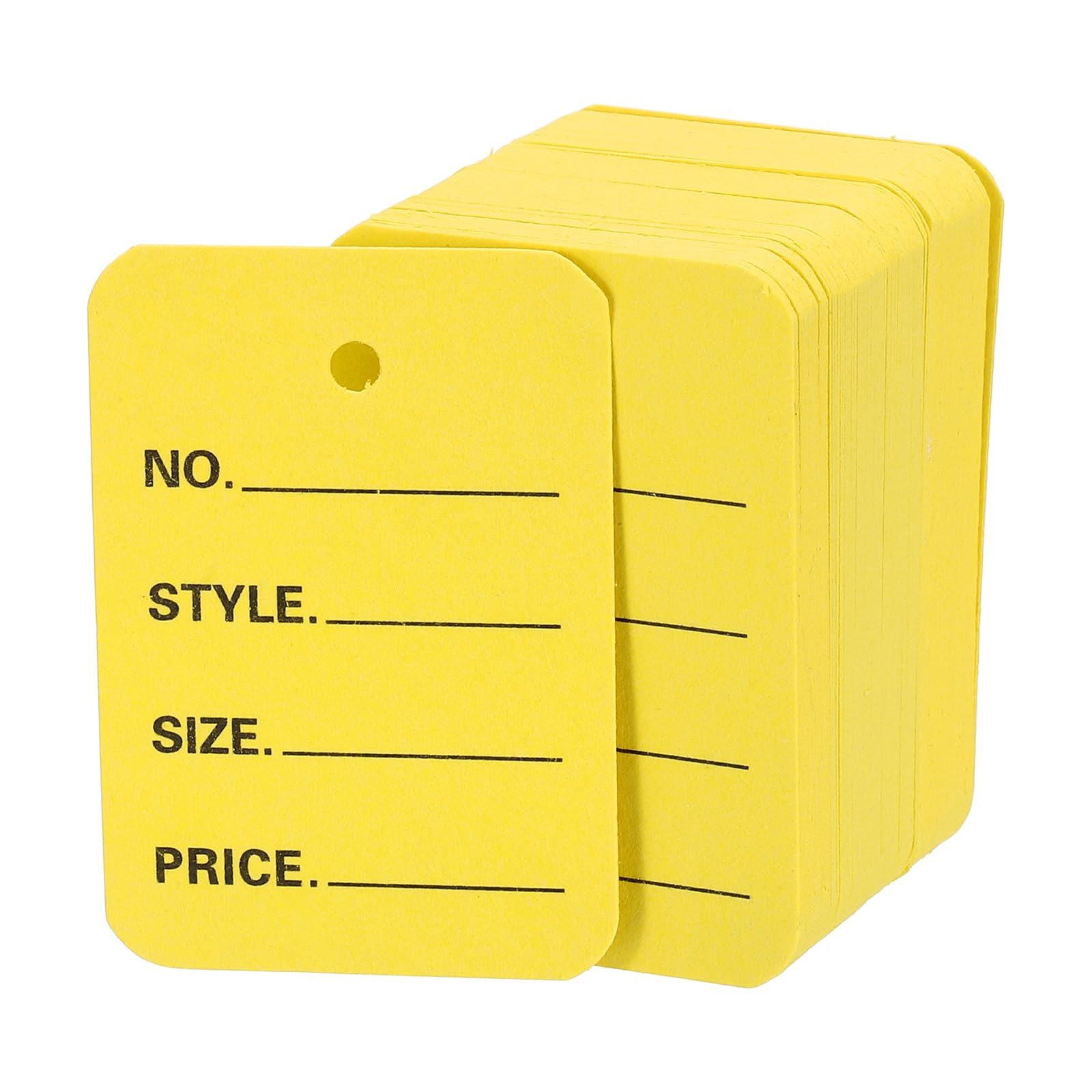 PATIKIL Price Tags, (50 x 35 Mm, Yellow) (500Pcs) Pre-Printed Label Writable Price Paper Tag Perforated Garment Label Suit for - Pricing/Clothing/Gift/Jewelry