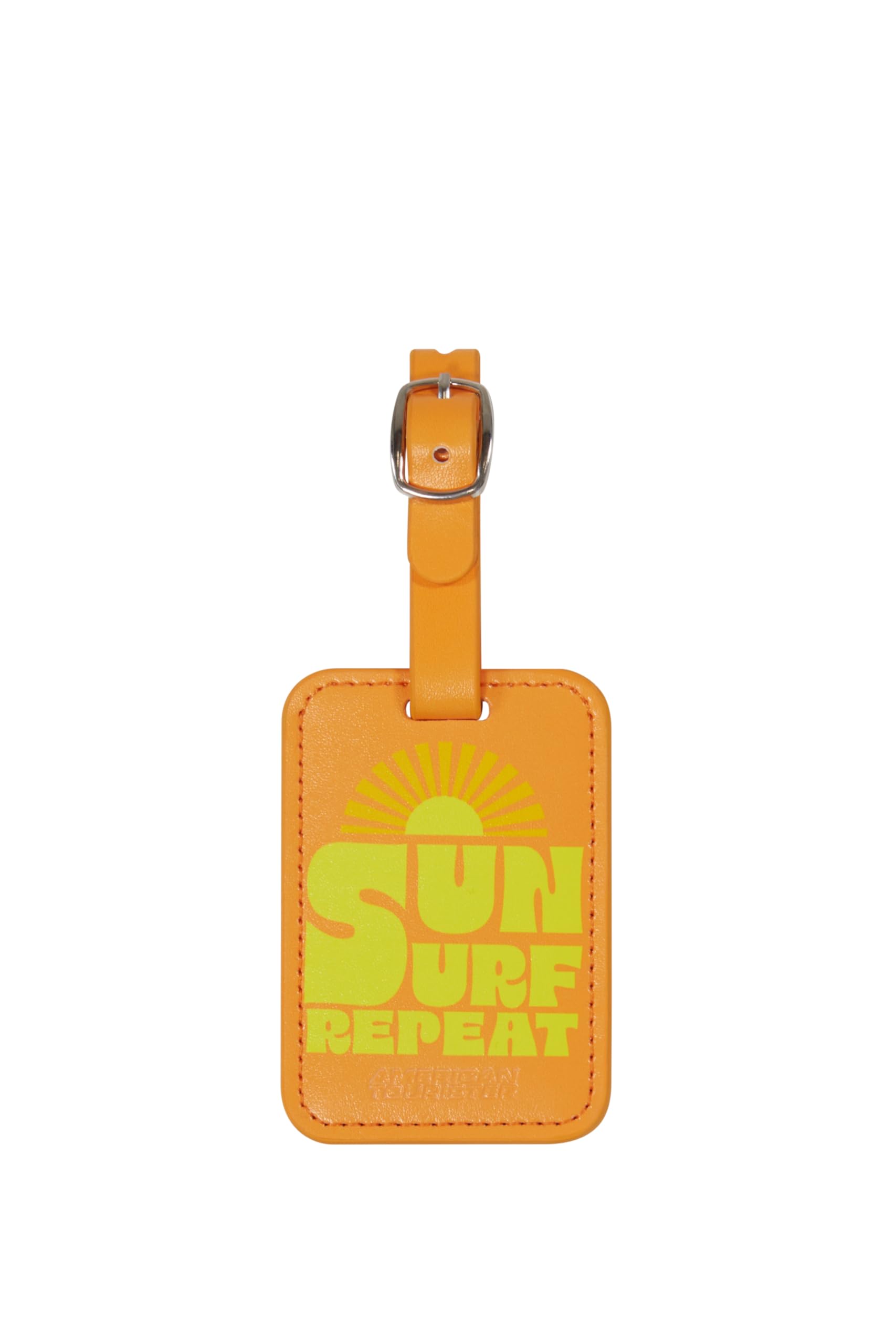 American Tourister Luggage Tags - for suitcases and Bags, with Adjustable Strap, Address Card Included, with Print, Set of 2 - Sun Surf Repeat