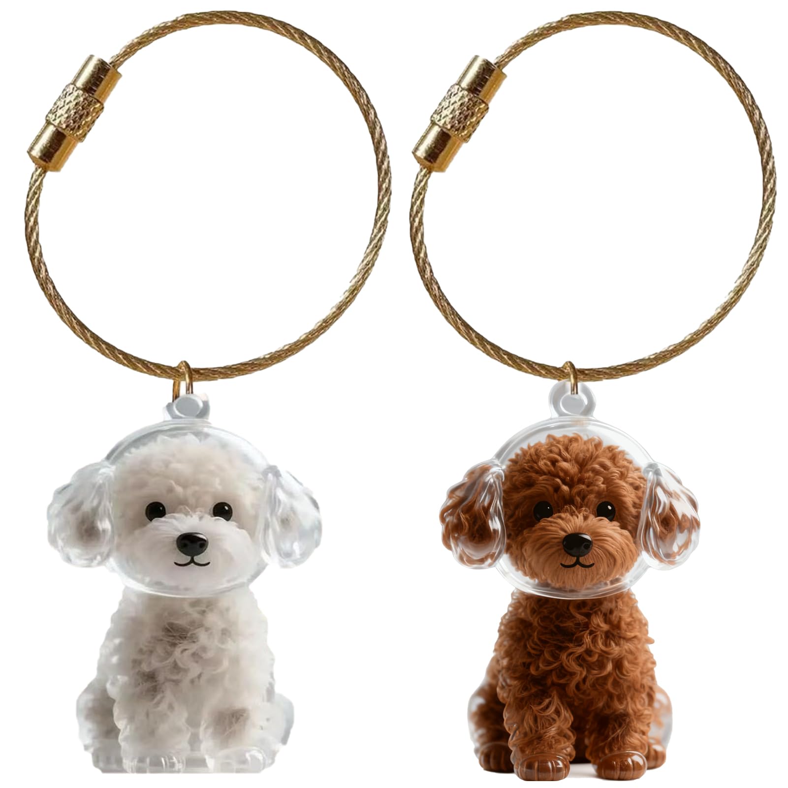 DanYun 犬の毛 キーホルダー 2個セット 抜け毛収納キーホルダー ペット…