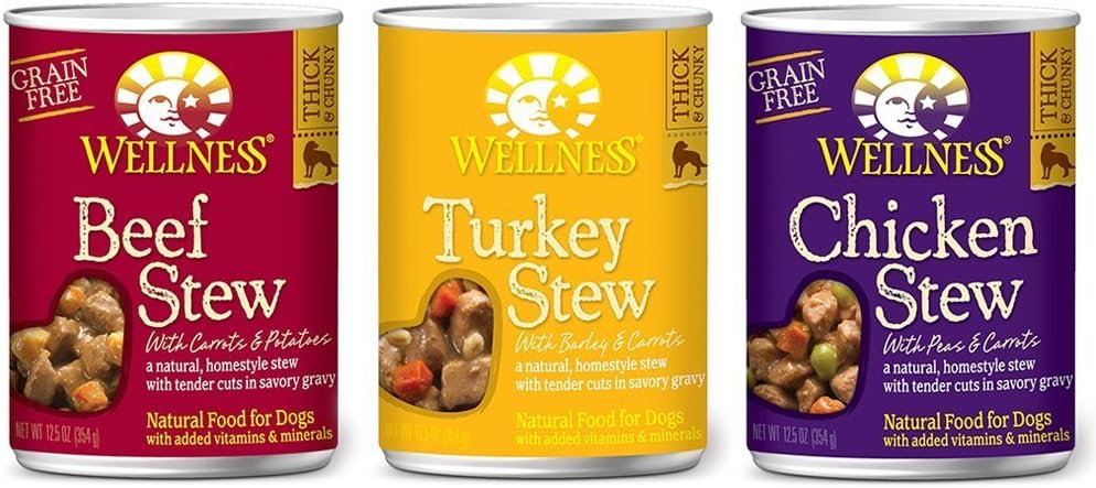 3 Flavor Variety Pack of Grain-Free Stew for Dogs, 12.5 Ounces each, Beef, Turkey and Chicken