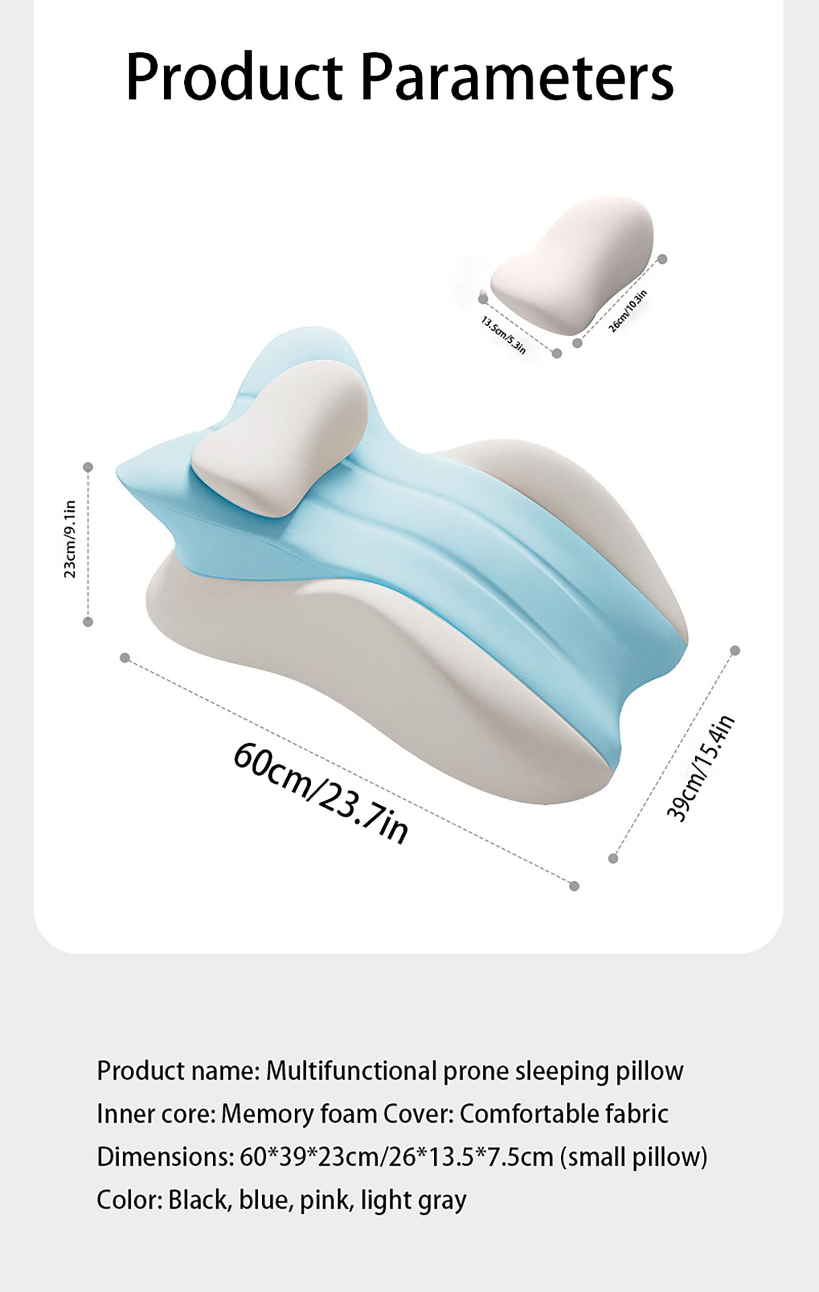 Poduszka klinowa – ergonomiczna poduszka z pianki z pamięcią kształtu zapewnia wsparcie i komfort, idealna do siedzenia, wylegiwania się i użytku we wszystkich pozycjach