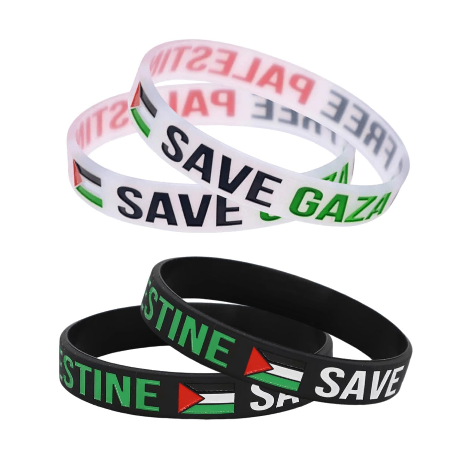 QHFlashbuy Palestine Wristband Bracelets,6 Pcs Save Gaza Free Palestine Bracelet,Promote Peace Awareness for Protest Movement,Elastic Palestinian Bracelet Palestine Flag Accessory