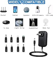Vista 2 de Fuente de alimentación de 12 V 2 A, adaptador de corriente universal con 8 enchufes seleccionables, adaptador de corriente para fuente