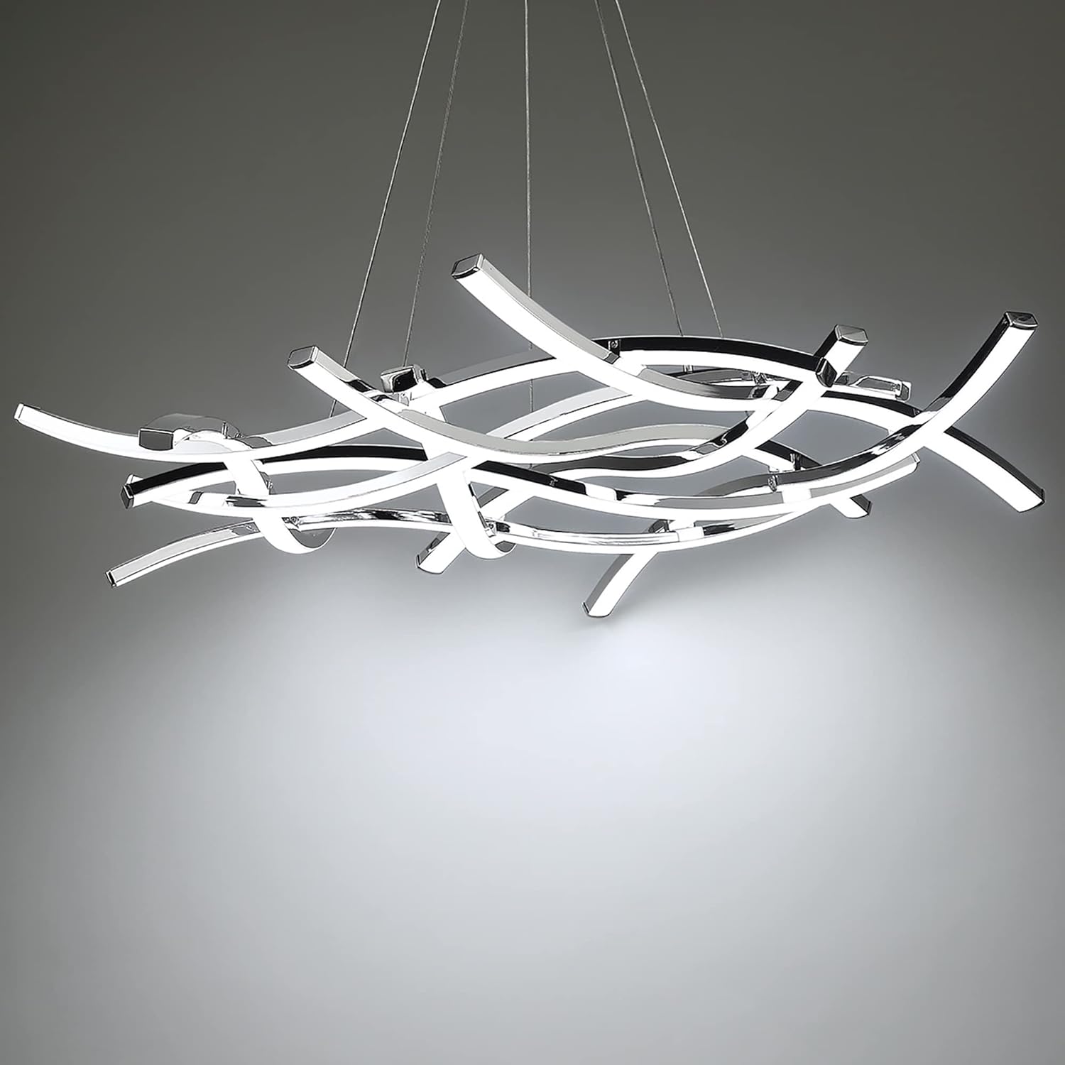 WAC Lighting dweLED, Divergence 44in LED Chandelier in Chrome