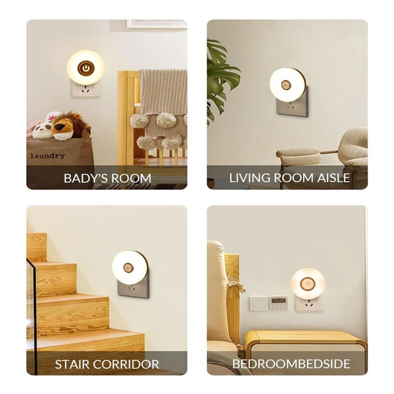 Oświetlenie Pod Szafką Inteligentna Lampka Nocna LED Z Czujnikiem Ruchu Światło Do Sypialni Wnętrza Domu Salon Schody Szafa Toaleta WC Kinkiet(PIR motion sensor)