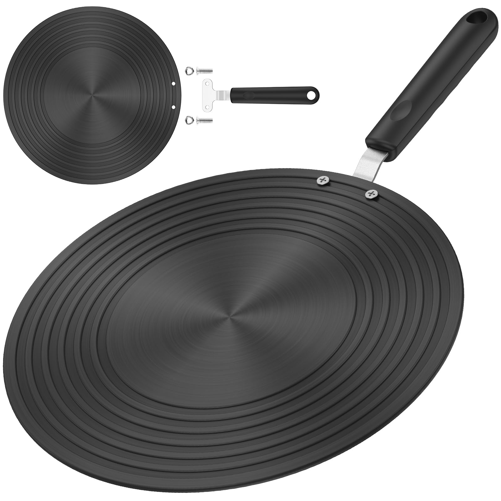 Induction Adapter, Plate Double Sided Heat Diffuser Plate with Handle Heat Conduction Plate Aluminium Alloy Heat Diffusion Plate Induction Cooktop Converter Plate for Electric Gas Glass Stove (11 in)