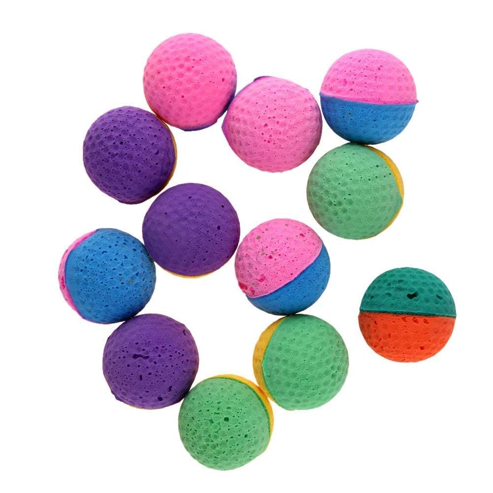 24 weiche Katzenbälle, Bunte Latex-Kratzbälle, Kauspielzeug, Ball, bissfest, Trainingsspielzeug für kleine Hunde, Katzen, Kätzchen