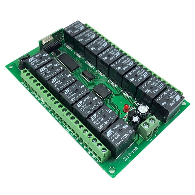 Generic Sunnyskar 12V 15-Channel 433MHz 371 272te Control Switch Industrial Aeromoing LED Motor Control Receiver - (Color: Green)