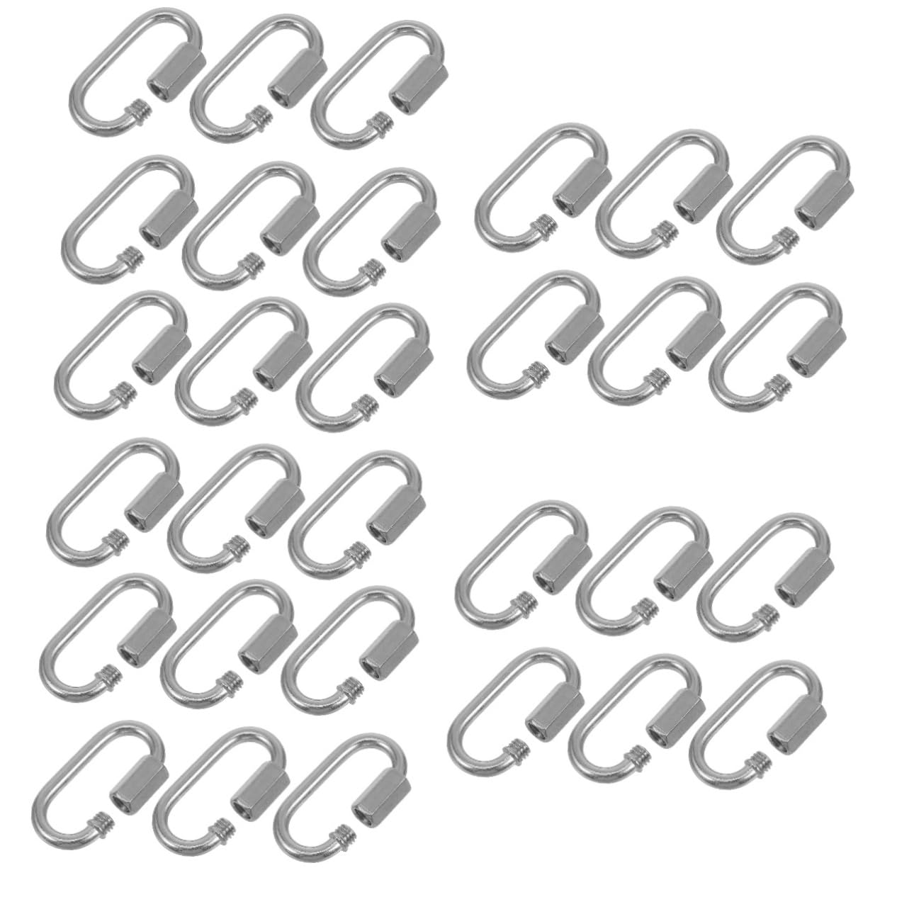 5 Juegos Hebilla De Conexión De Acero Inoxidable. Llavero Mosquetón Conector De Enlace De Cadena Resistente Gancho De Enlace Rápido De Cadena Conector De Cadena Silver 6 Piezas * 5