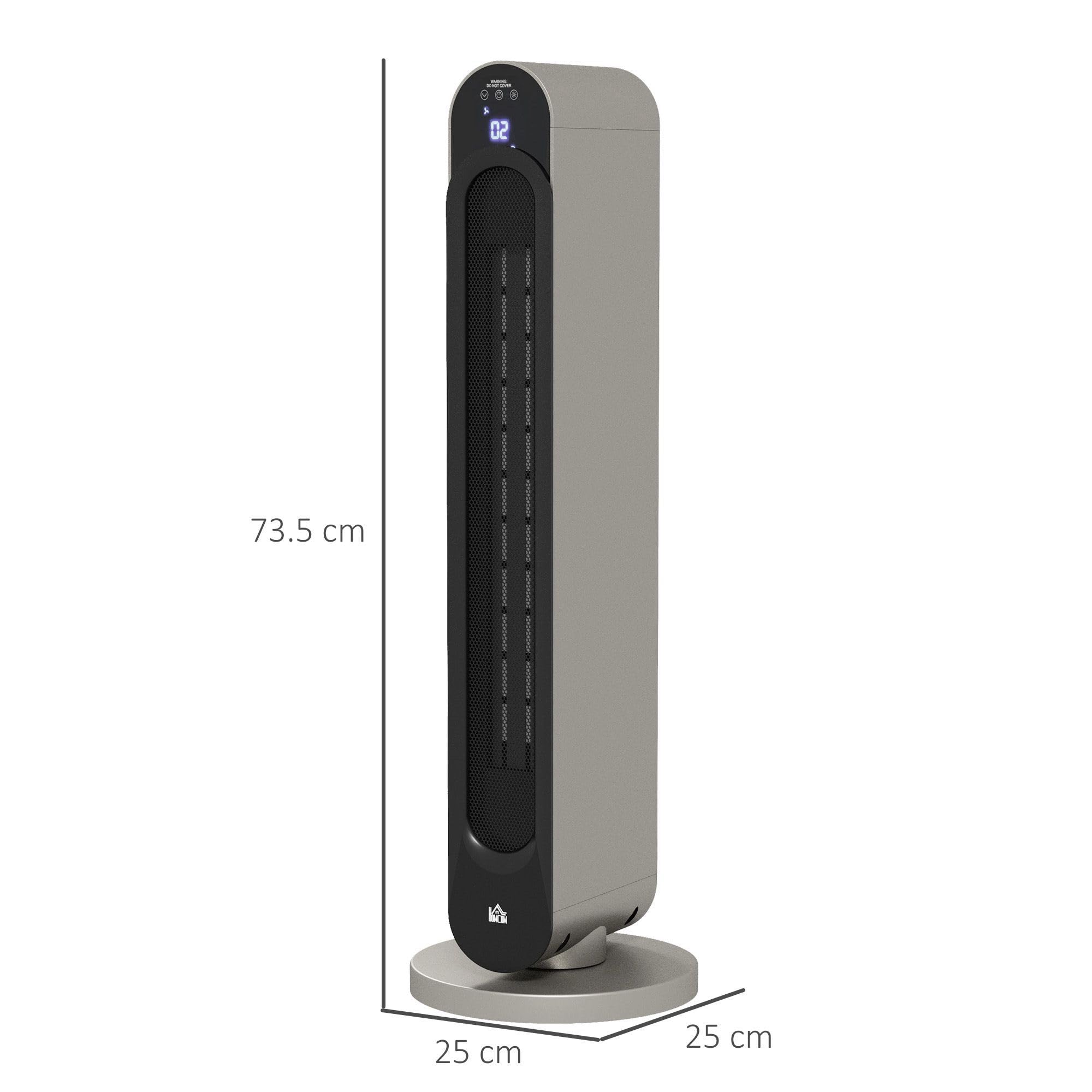 HOMCOM Chauffage soufflant oscillant 1100/2200 W - Mini radiateur céramique PTC - télécommande Incluse - Chauffage d'appoint Noir