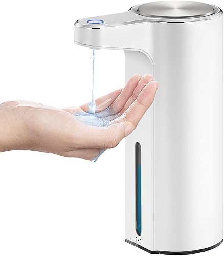 EKO Dispensador de jabón automático sin contacto Aroma para baño y cocina, dispensador de jabón líquido de manos, resistente al agua y recargable, 9