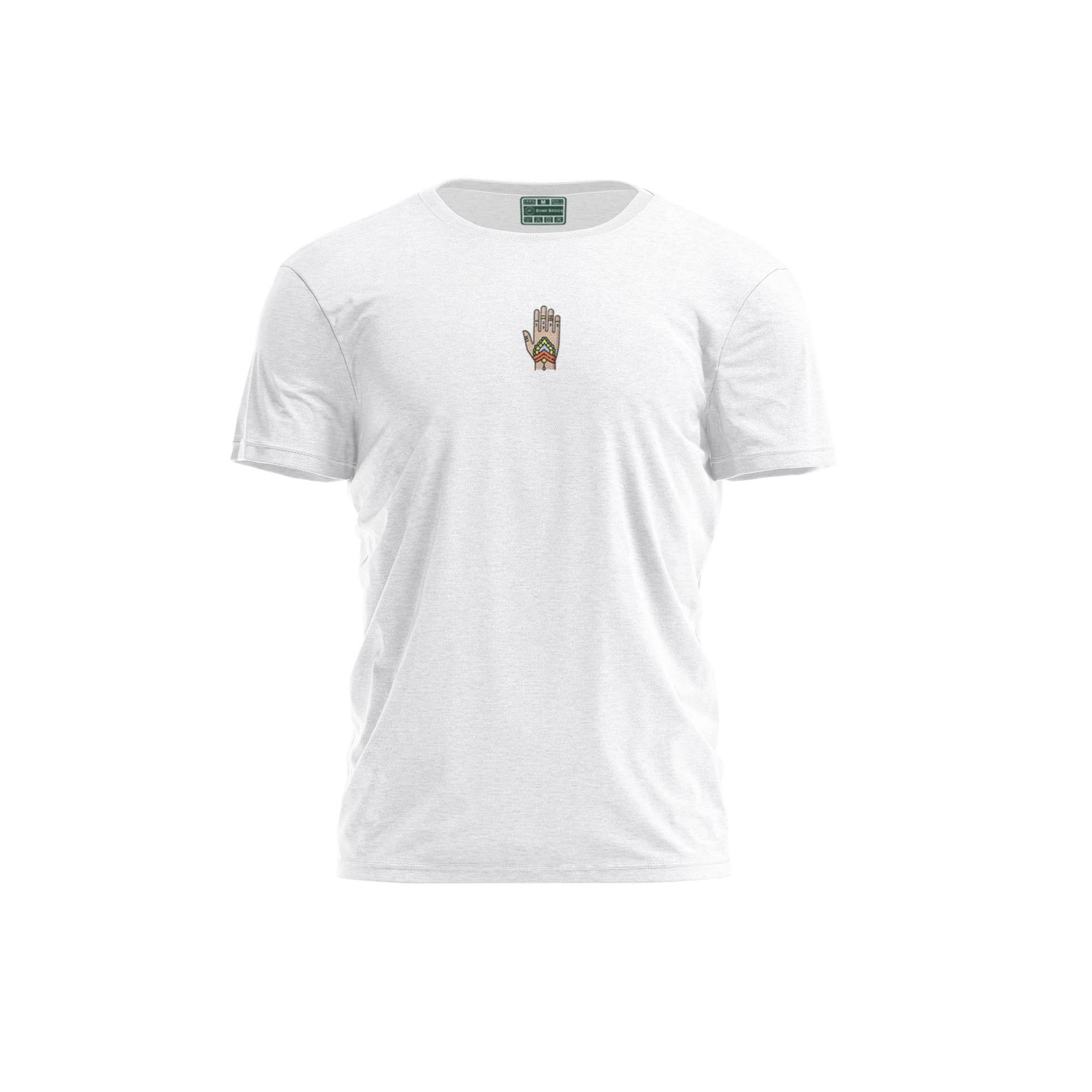 Bona Basics, Digitally Printed, Men's Basic T-Shirt,%100 Cotton, White, Casual, Men's Tops, Size: S