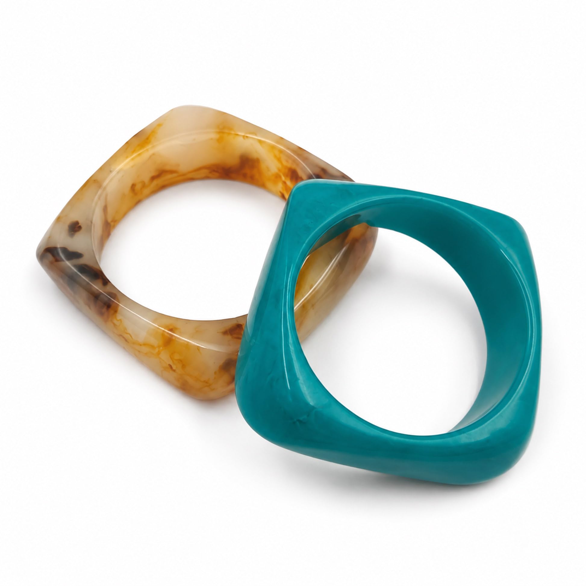 Multicolour Chunky ResinSet of 2 Bangle Set for Women & Girls |Diameter Length 2.4 Inch | Set of 2-image-16