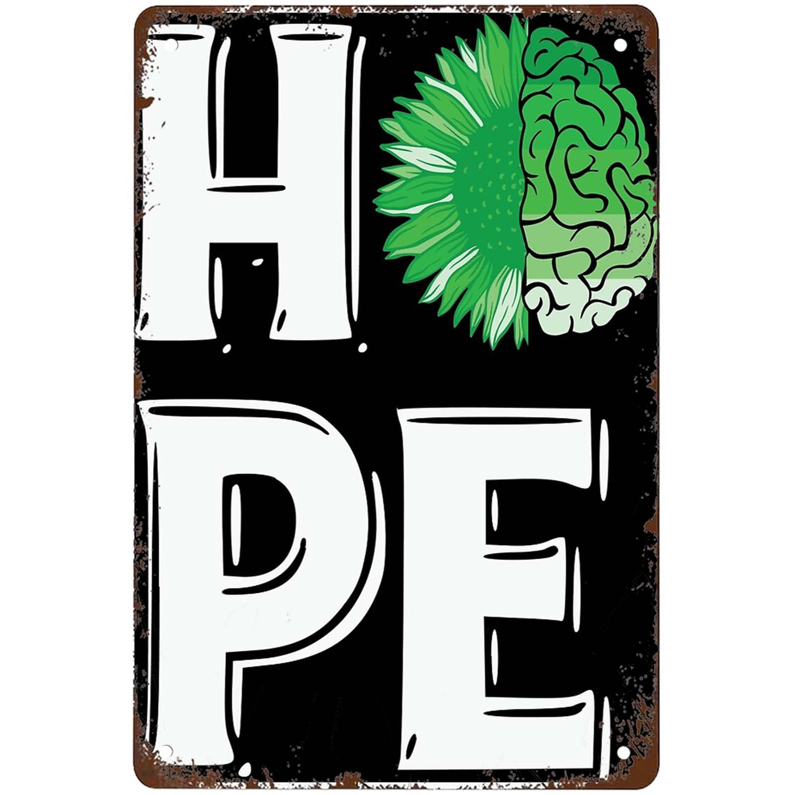 Kwqdozf As Pic Funny Hope Mentalmentalmatters Sunflower Brain Signs Wall Decor Vintage Met