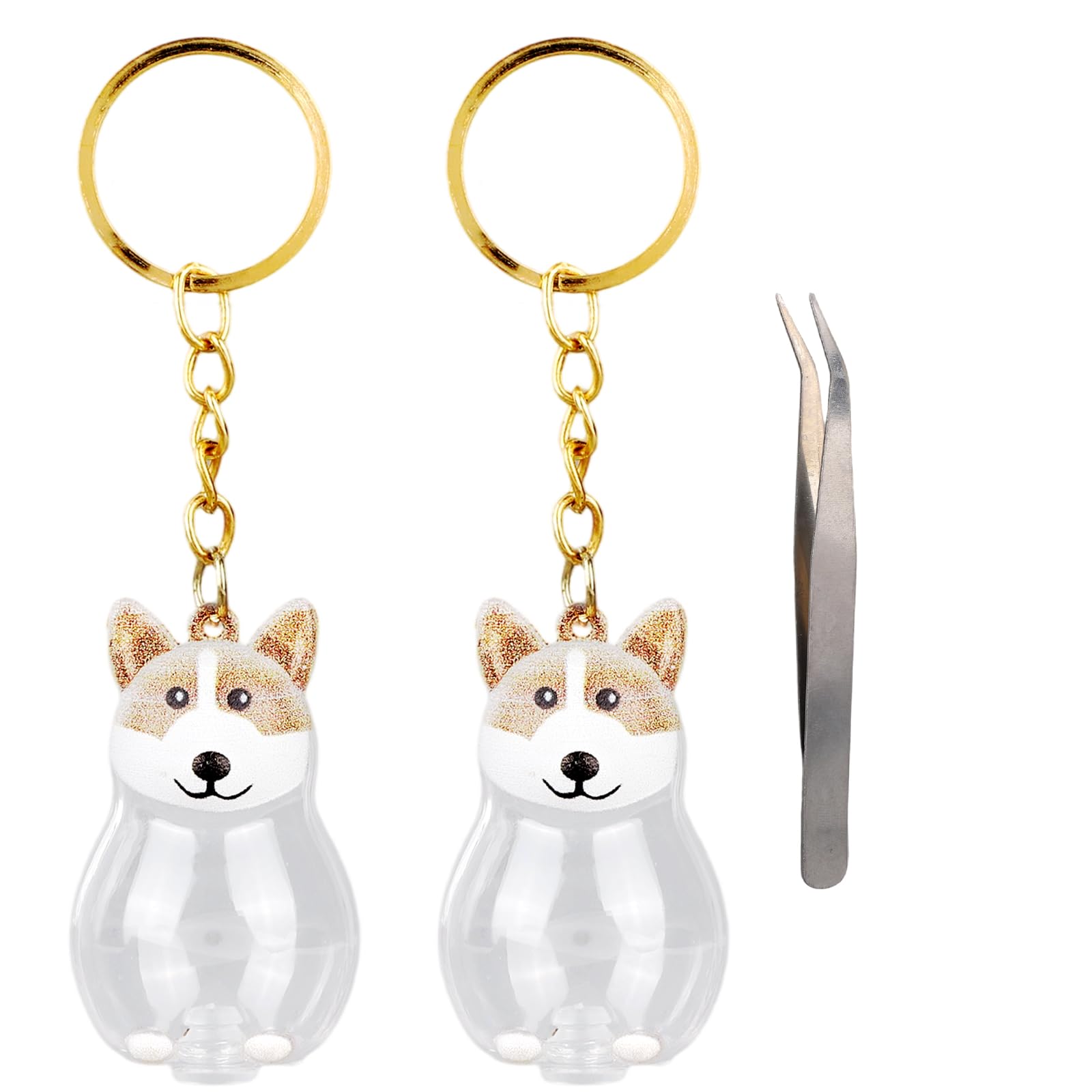 Penitue 2pcs Dog Hair Storage Keychain