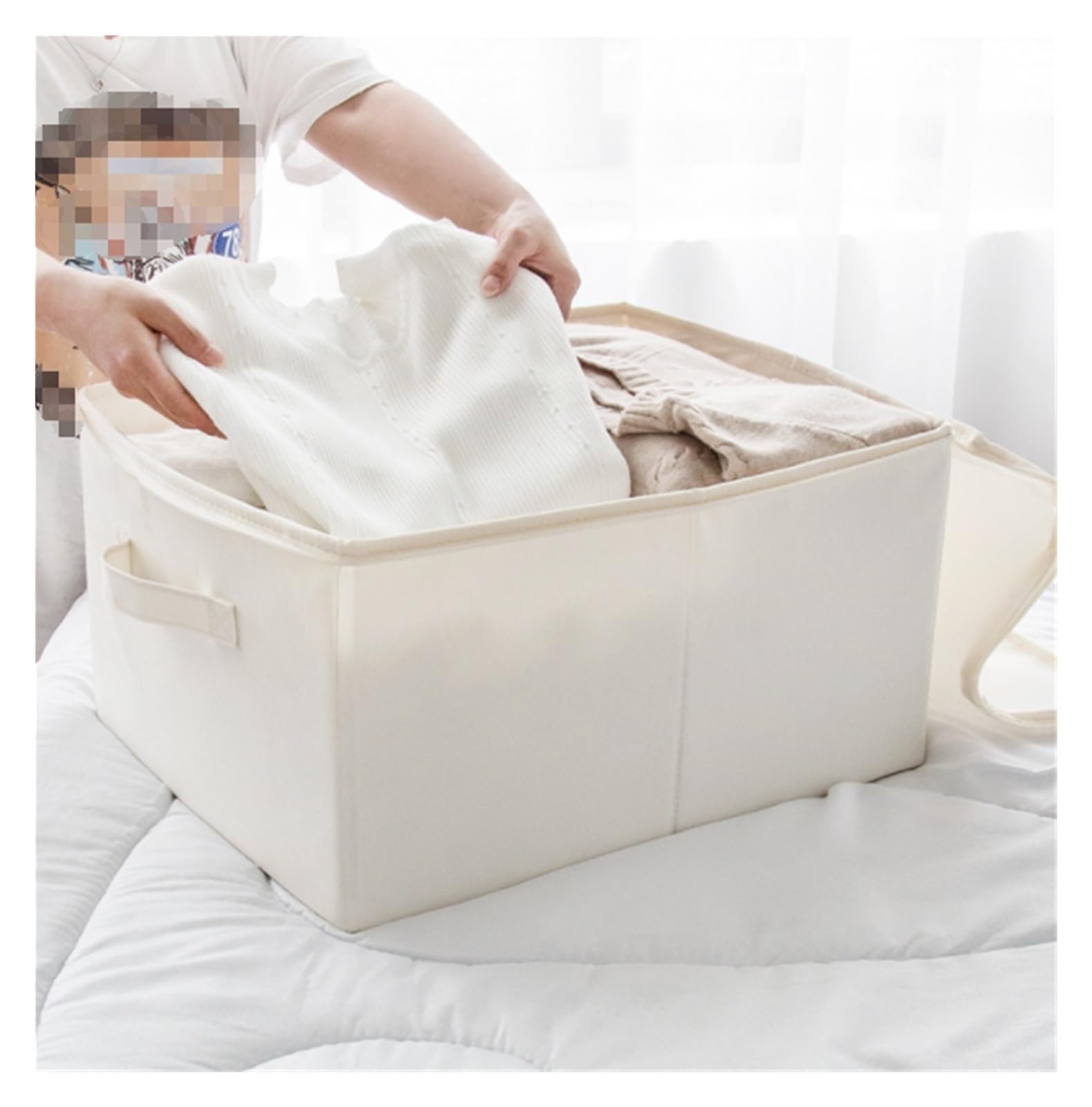 Bolsas Almacenaje Ropa Bolsa De Almacenamiento Plegable con Cremallera con 2 Asas Reforzadas For Almacenamiento De Ropa Y Edredones Organizador Armario para Edredones