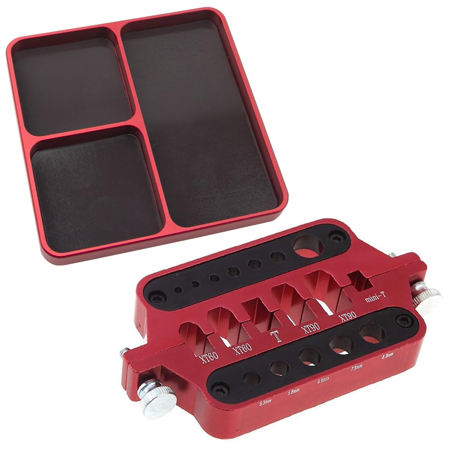 Aluminum Welding Soldering Insulate Station Jig RC Tools & Universal Metal RC Screw Tray with Magnetic Pad, Magnet Screws Holder Plate RC Fixing Tools