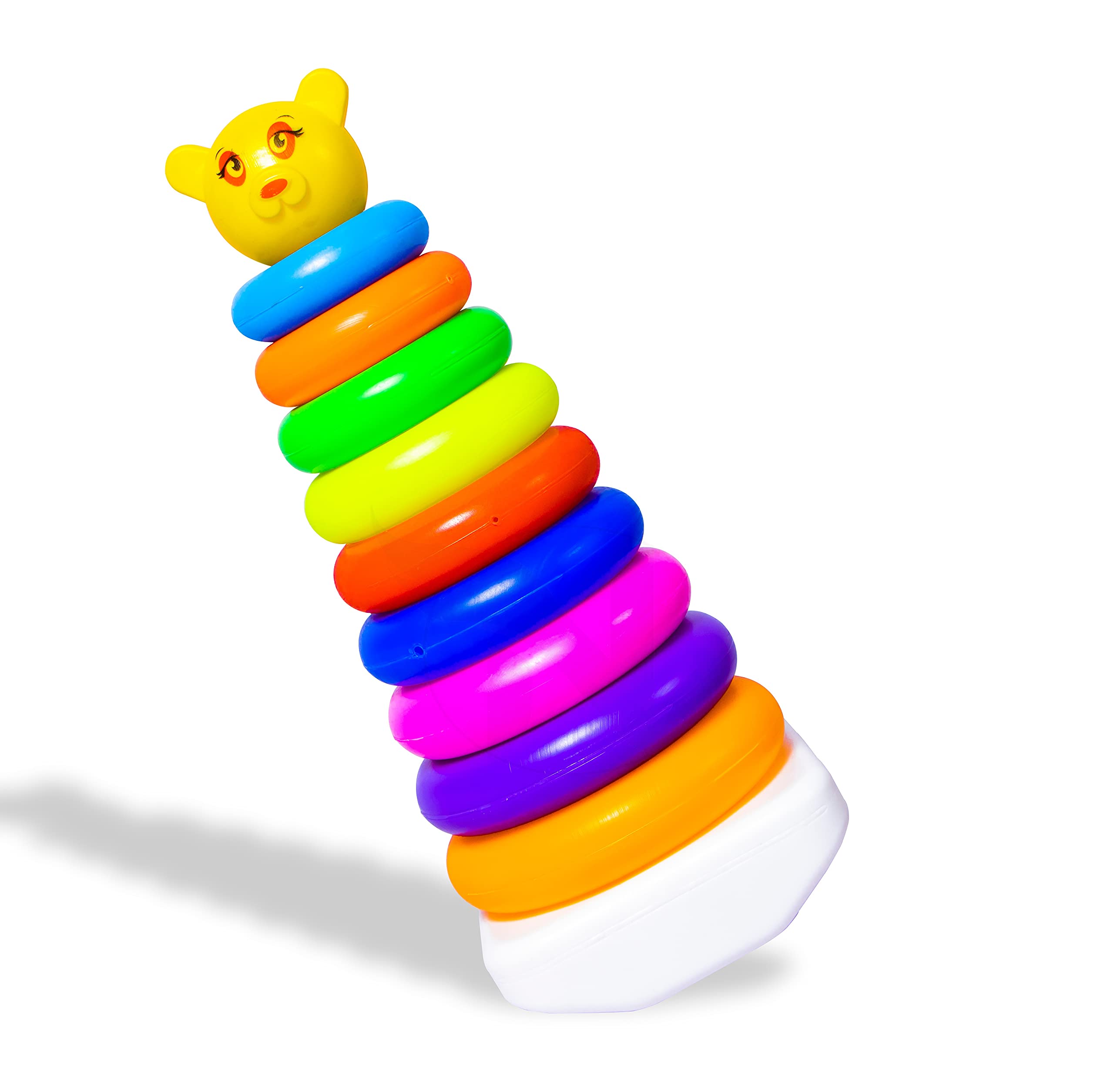 Nizomi Smiley Stacking Toys Coloring Teddy Bear Face Rings for Kids 9 Ring Multi Color, Non Toxic Plastic,Multi Use Bath Toy, Indoor Game, Outdoor Game (B0978Y85NV) Amazon Price History, Amazon Price Tracker