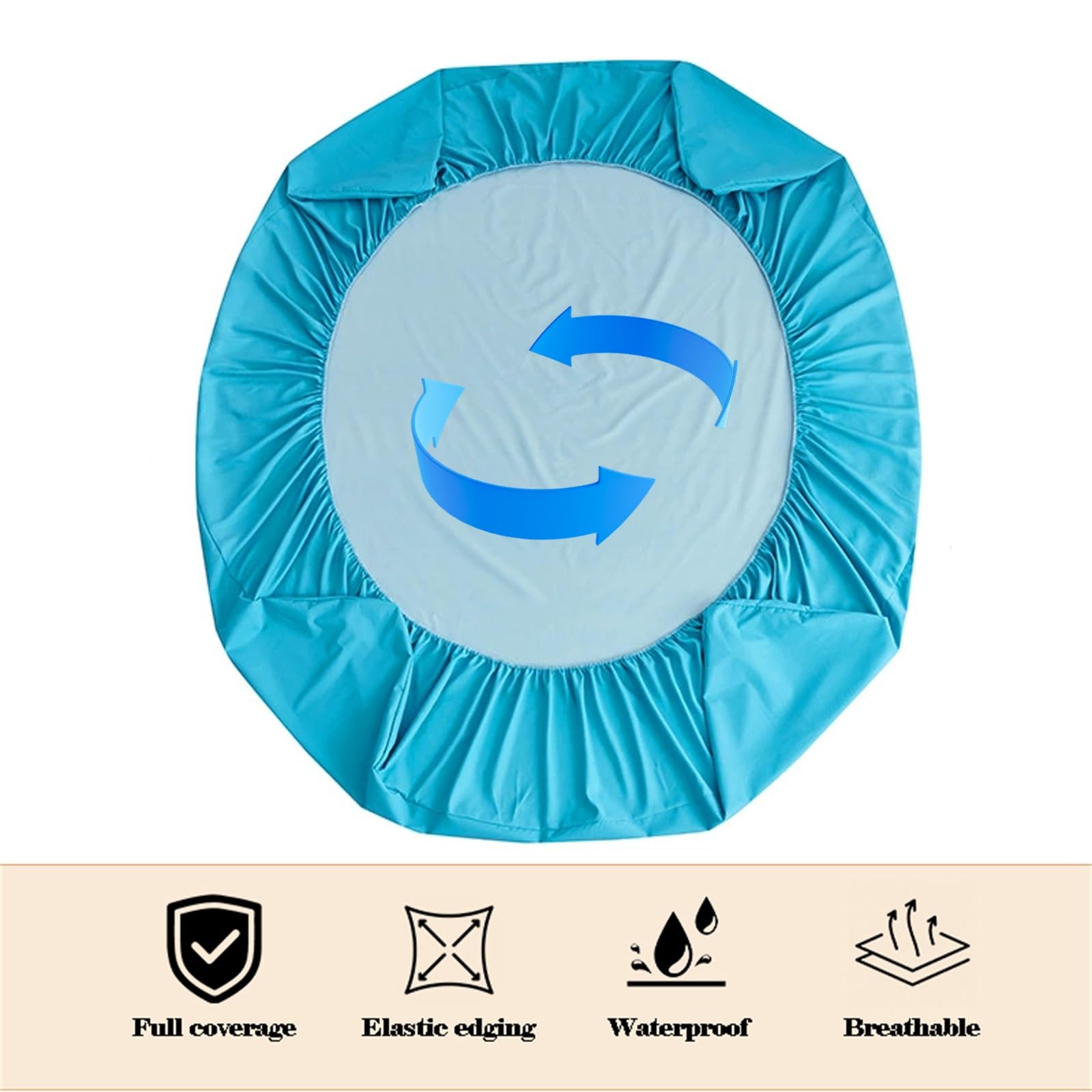 Coprimaterasso Impermeabile Matrimoniale, Queen Size e King Size, con Angoli Elasticizzati e Tasca Profonda, Adatto a materassi Fino a 20 Pollici di Spessore, Lavabile e Silenzioso (Blu Roya