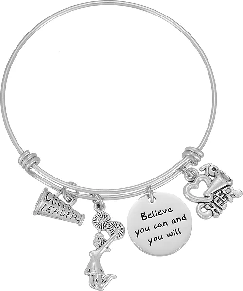 Kivosliviz Cheer Bracelet Cheerleader Bracelet Cheerleading Charm Jewelry Cheer Team Gift Cheer Bracelet
