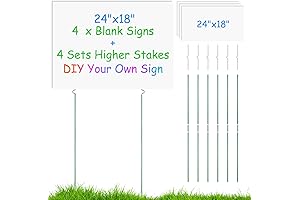 18x24 Inch Blank Yard Signs, Waterproof & Easy-To-Use for Enhanced Visibility