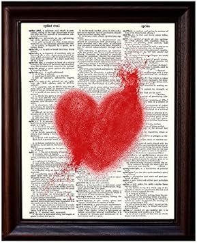Amazon Ct グラフィティハートのフレッシュプリント 本物のヴィンテージ辞書本ページにプリントされた辞書アートプリント 8 X 10 5 アートフレーム ポスター オンライン通販