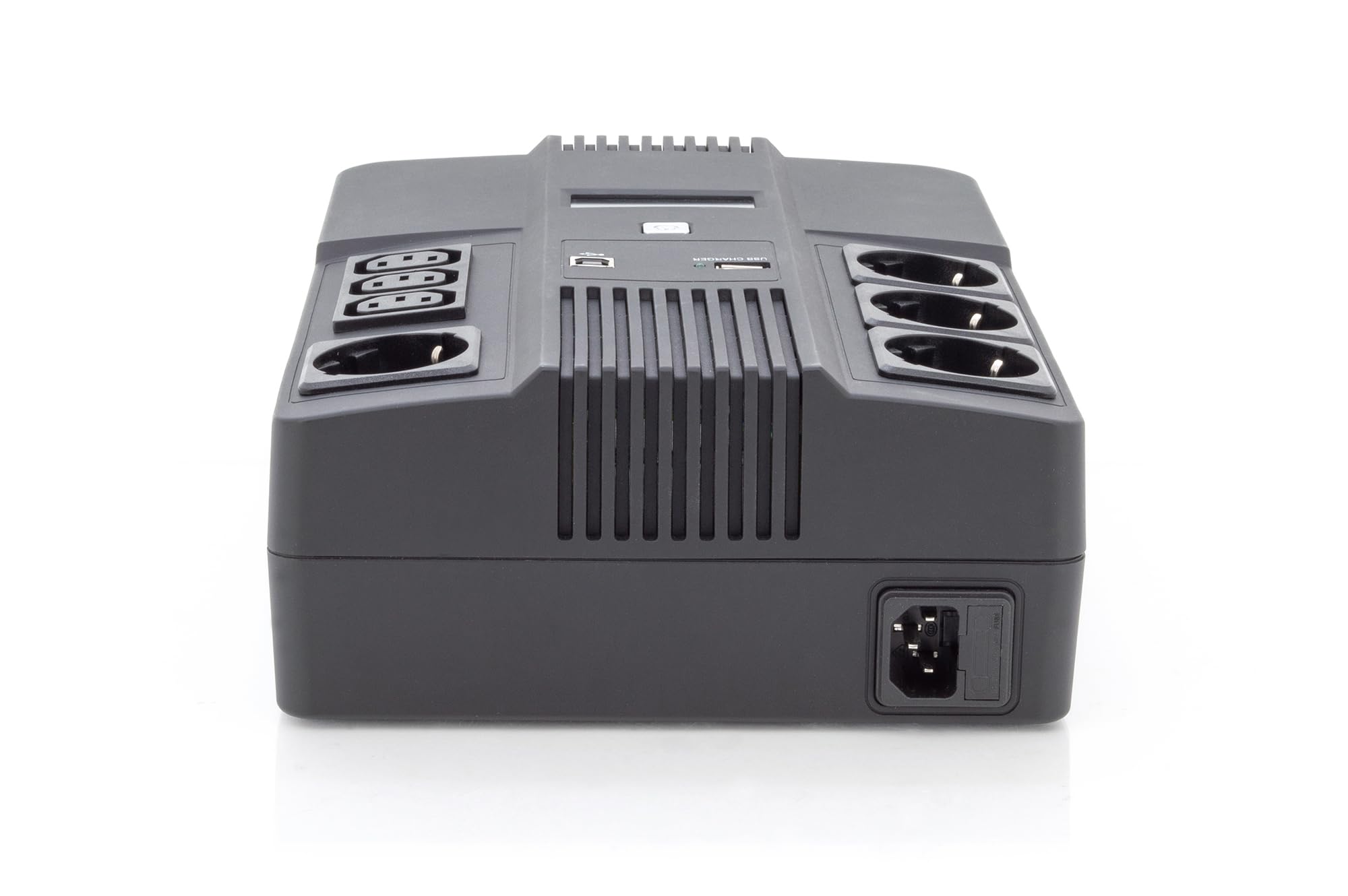 DIGITUS Gruppo di continuità – Sistema UPS All-in-One – 800VA 480W – AVR – 4 prese con messa a terra – 3x C13 – Software di monitoraggio UPS – Porte USB e RJ45