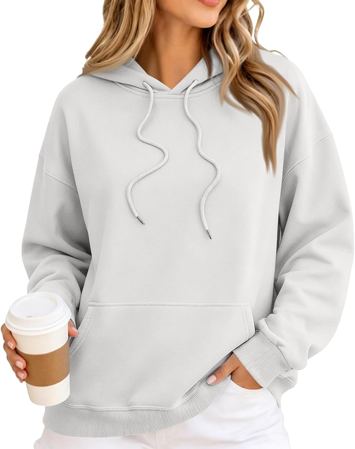 Hoodies for Women Trendy Casual Long Sleeve Sweatshirts Y2k Fall Winter Pullover Tops Drawstring Outfits with Pockets