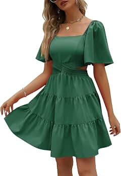 LILLUSORY Women's Sleeveless Bodycon Tank Dress - Ruched Tie Waist Summer Beach Mini Dress, Light Green, X-Large