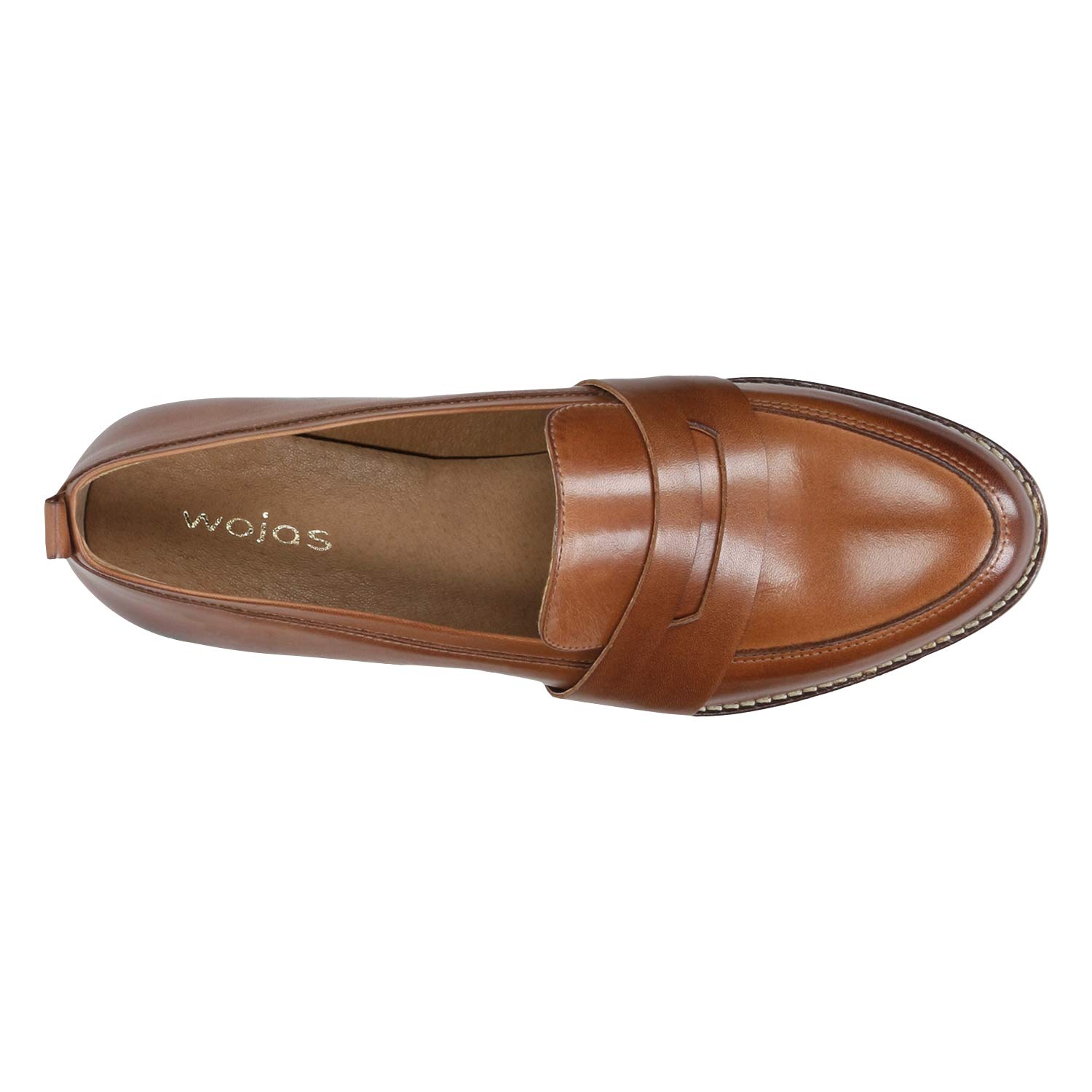 Wojas Mokasyny Damskie, Wsuwane Buty Skórzane, Wygodne i Eleganckie Półbuty - Jasnobrązowe