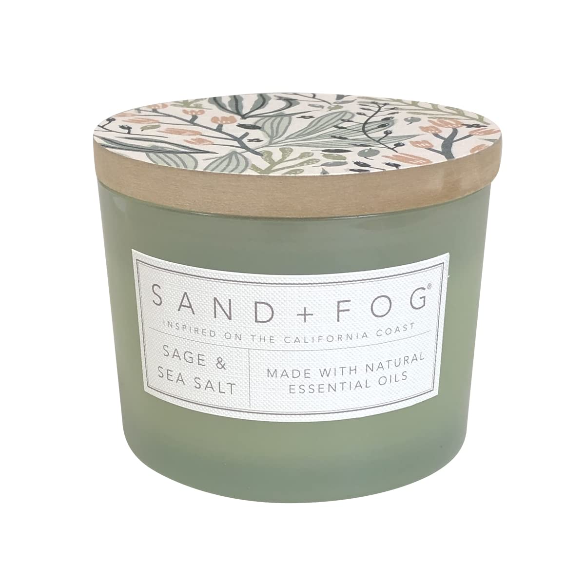 Sand + FogScented Candle - Sage & Sea Salt – Additional Scents and Sizes – 100% Cotton Lead-Free Wick - Luxury Air Freshening Jar Candles - Perfect Home Decor – 12oz, White