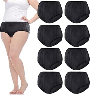 9 Pcs Waterproof Incontinence Underpants Plastic Pants Leak Proof Incontinence Underwear Adult Diaper Cover(M Size,Black)