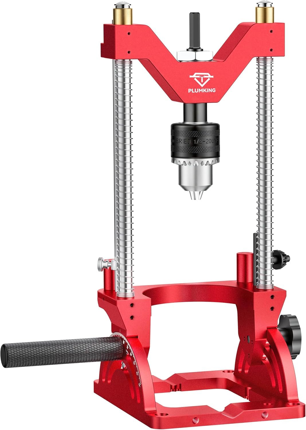 Tragbare Bohrhilfe zum präzisen Bohren im Winkel oder gerade, 0° bis 60° Winkel-Bohrlehre, Bohrständeradapter für Handbohrmaschine, tragbarer Bohrständer mit 1/2" Bohrfutter